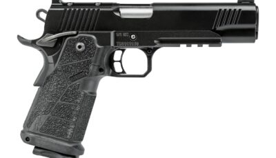 Kimber Mfg, Inc 3600303 DS Warrior 10mm Auto 18+1 5" Matte Stainless Barrel, KimPro Black Optic Cut/Serrated Slide, Black Stainless Steel Frame w/Beavertail & Picatinny Rail, Black Carbon Fiber Grip,