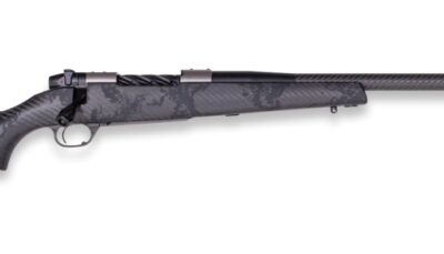 Weatherby MGT01N25RWR4B Mark V Backcountry Guide TI 25 WBY RPM 4+1 22" +2 Black Fluted Threaded Barrel, Titanium Drilled & Tapped Receiver, Exposed Carbon w/Carbide Black Accents Fixed Peak 44 Blackto