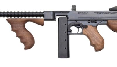 Thompson T550D 1927A-1 Lightweight Carbine 45 ACP 20+1/50+1 16.50" Blued Aluminum Alloy Barrel & Receiver, Walnut Grain Fixed Stock & Grip
