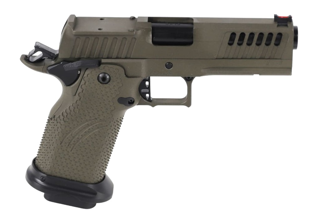 Fierce Firearms FGZ9-9-C-GB Grizz Commander 9mm Luger 19+1 4.25" Black Bull Barrel, Optic Ready/Serrated Slide, OD Green Cerakote w/Black Controls Steel Frame w/Accessory Rail, RMR Footprint