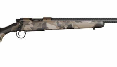 Christensen Arms 801-060083-00 Ridgeline FFT Full Size 22 Creedmoor 4+1 20" Carbon Fiber Threaded Barrel, Burnt Bronze Cerakote Steel Drilled & Tapped Receiver, Barren Dune Camo Fixed Synthetic Stock