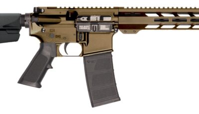 Patriot Ordnance Factory 02540 P-15  Sports South Exclusive 5.56 NATO 30+1 10.50" Black Threaded Barrel, Burnt Bronze Cerakote Aluminum Receiver w/Picatinny Rail, M-LOK Handguard, Black Polymer SB Tac