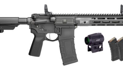 Springfield Armory STV995300BLCV2SBAPAC SAINT Victor Gear Pac 300 Blackout 10+1 9.50" Black Nitride Threaded Barrel, Black Hardcoat Anodize Aluminum Receiver w/ Rail, M-LOK Handguard, Black Polymer SB