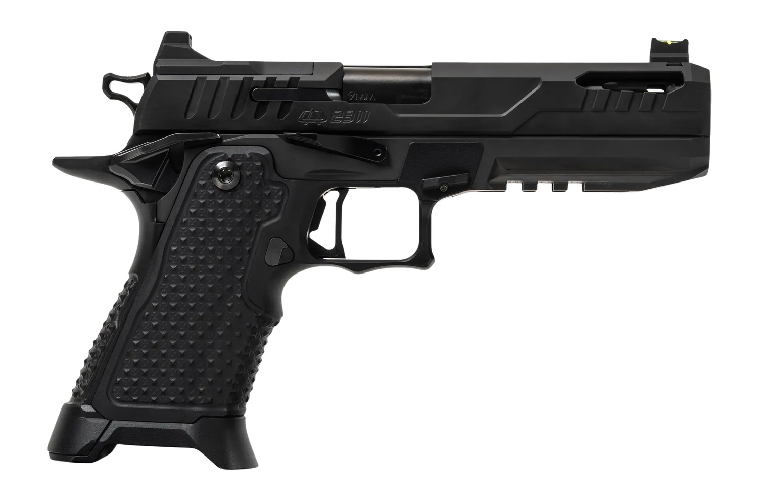 Oa Defense 2311 Pro Elite Full Size 9mm Luger 17+1 5" Ported Barrel, Black DLC Steel Optic Ready/Serrated Slide, Black Aluminum Frame w/Picatinny Rail, Black Aluminum Grip, Ambidextrous