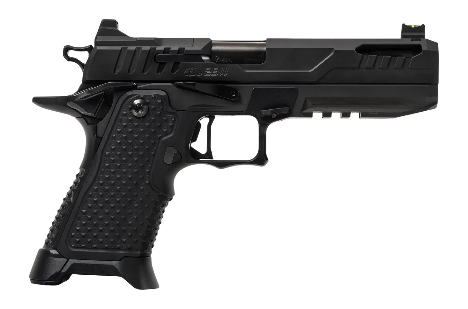 Oa Defense 2311 Pro Elite Full Size 9mm Luger 21+1 5" Black DLC Steel Optic Ready/Serrated Slide, Black Aluminum Frame w/Picatinny Rail, Black Aluminum Grip, Ambidextrous