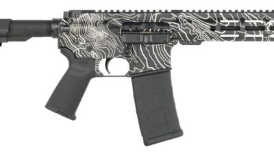 Shark Coast Tactical SCC07312TOPO-P Topography  5.56 NATO 30+1 10.50" Black Nitride Threaded Barrel, Aluminum Receiver w/Picatinny Rail, M-LOK Handguard, Black Polymer SB Tactical SBA3 Brace, Polymer