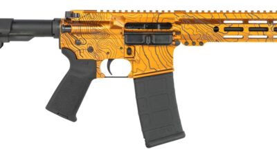 Shark Coast Tactical SCC07329TOPOR-P Topography  5.56 NATO 30+1 10.50" Black Nitride Threaded Barrel, Aluminum Receiver w/Picatinny Rail, M-LOK Handguard, Polymer SB Tactical SBA3 Brace, Polymer Grip