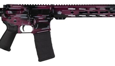Shark Coast Tactical SCC02119ABKCH Anime-15 5.56 NATO 30+1 16" Black Nitride Threaded Barrel, Black Cherry Cerakote Aluminum Receiver w/Picatinny Rail, M-LOK Handguard, Magpul Collapsible Black Polym