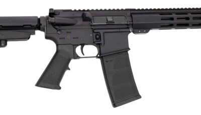 Andro Corp Industries 30010HB ACI-15 Halo 300 Blackout 30+1 10" Black Nitride Threaded Barrel, Black Anodized Aluminum Receiver w/Picatinny Rail, M-LOK Handguard, Black Polymer SBA3 Pistol Brace, A2 G
