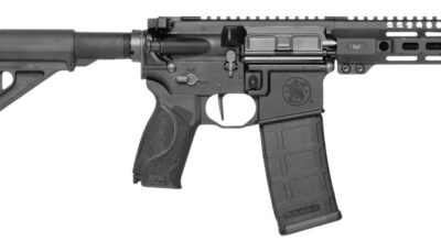 Smith & Wesson 14604 M&P15 Axe 300 Blackout 30+1 8" Black Armornite Threaded Barrel, Black Hardcoat Anodize Aluminum Receiver w/Picatinny Rail, M-LOK Handguard, Black Polymer Magpul BTR Arm Brace, Int