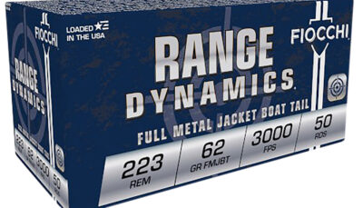 Fiocchi 223C Range Dynamics  223Rem 62gr Full Metal Jacket Boat Tail 50 Per Box/20 Case