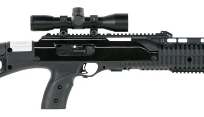 Hi-Point 4595TS4X32 4595TS Carbine 45 ACP Caliber with 17.50" Barrel, 9+1 Capacity, Black Metal Finish, Black All Weather Molded Stock & Black Polymer Grip Right Hand