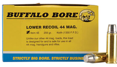 Buffalo Bore Ammunition 4E20 Low Recoil Strictly Business 44Rem Mag 255gr Hard Cast 20 Per Box/12 Case