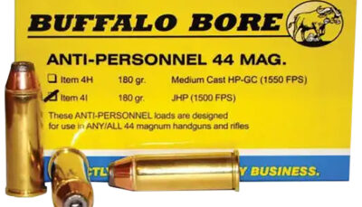 Buffalo Bore Ammunition 4I20 Anti-Personnel Strictly Business 44Rem Mag 180gr Jacketed Hollow Point 20 Per Box/12 Case