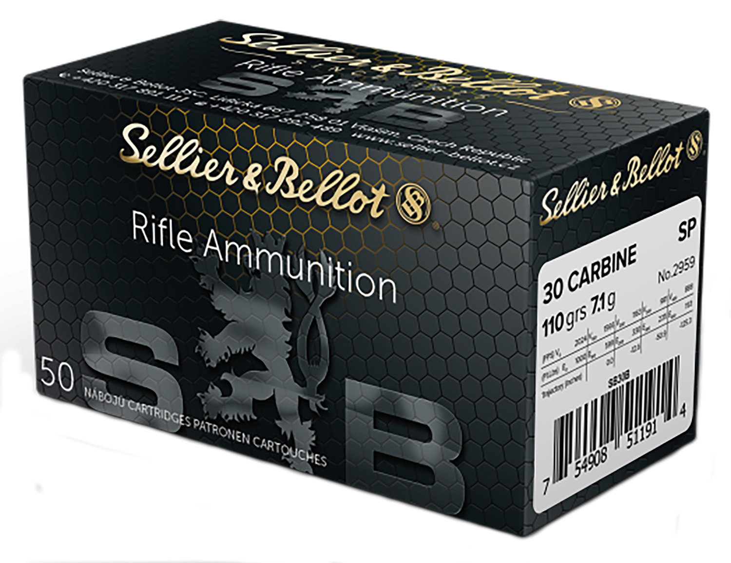 Sellier & Bellot SB30B Rifle 30Carbine 110gr Soft Point 50 Per Box/20 Case