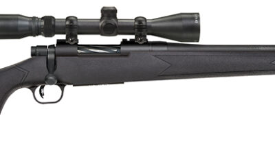 Mossberg 27853 Patriot Super Bantam 7mm-08 Rem Caliber with 5+1 Capacity, 20" Fluted Barrel, Matte Blued Metal Finish & Black Synthetic Stock Right Hand (Youth) Includes 3-9x40mm Scope