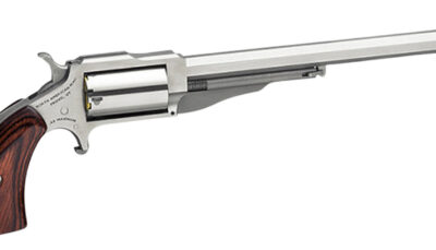 North American Arms 18606 Earl Hogleg *CA Compliant 22 WMR 5 Shot 6" Satin Stainless Steel Barrel, Satin Stainless Steel Frame, Stainless Cylinder, Wood Grip, Exposed Hammer