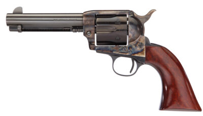 Taylors & Company 555148DE 1873 Cattleman Gunfighter 357 Mag 6rd 4.75" Blued Cylinder & Barrel Color Case Hardened Steel Frame Walnut Army Size Grip (Taylor Tuned)