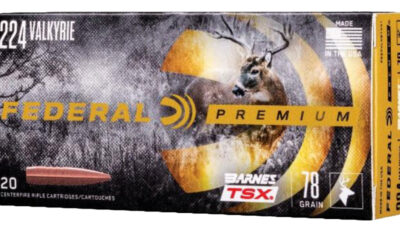 Federal P224VLKBTSX1 Premium  224Valkyrie 78gr Barnes TSX 20 Per Box/10 Case