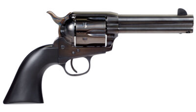 Taylors & Company 555161 Devil Anse 45 Colt (LC) Caliber with 4.75" Blued Finish Barrel, 6rd Capacity Blued Finish Cylinder, Color Case Hardened Finish Steel Frame & Matte Black Wood Grip