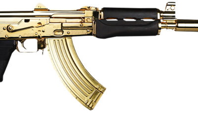 Zastava Arms Usa ZP92762MGL ZPAP 92 7.62x39mm 30+1 10" 24K Gold Plated/Cold Hammer Forged, Chrome Lined Barrel, Steel 24K Gold Plated Receiver, Dark Walnut Grips