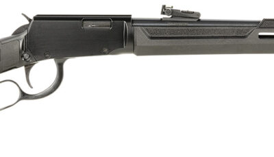 Rossi RL22W201SY Rio Bravo  Lever Action 22 WMR 12+1 20" Round Barrel, Black, Polished Rec/Barrel, Synthetic Stock, Fiber Optic Sights