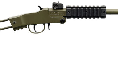Chiappa Firearms 500266 Little Badger Full Size 22 LR 1 Shot, 16.50" OD Green Cerakote Steel Threaded Barrel, OD Green Cerakote Quad Picatinny Receiver, OD Green Cerakote Underfolding Wire Frame Stoc
