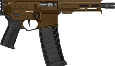 CMMG 94A6867MB Dissent MK4 9mm Luger 33+1 6.50", Midnight Bronze Rec, Picatinny Brace Adapter, 5.50" M-LOK Handguard, Left Side Charging Handle, Zeroed Linear Comp, Zeroed Drop-In Single Stage Trigger