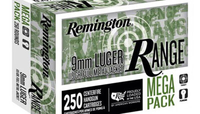 Remington Ammunition R23965 Range Mega Pack 9mmLuger 115gr Full Metal Jacket 250 Per Box/4 Case