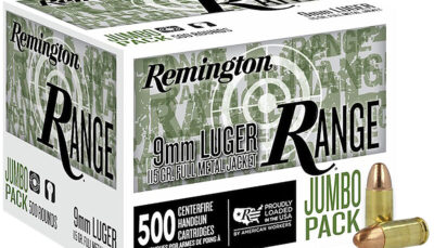 Remington Ammunition R27779 Range Jumbo Pack 9mmLuger 115gr Full Metal Jacket 500/Box