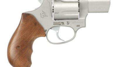 Taurus 2-605029TW 605  Small Frame 357 Mag/38 Special +P 5 Shot 2" Matte Stainless Steel Barrel, Cylinder & Frame, Walnut Grips, Transfer Bar Safety