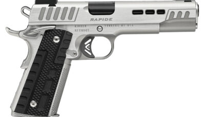 Kimber Mfg.,inc 3000429 Rapide Frost 10mm Auto 8+1 5" Black DLC Stainless Steel Barrel, Kimpro II Silver Lightening Cut/Serrated Stainless Steel Slide & Frame w/Beavertail, Black G10 Grip
