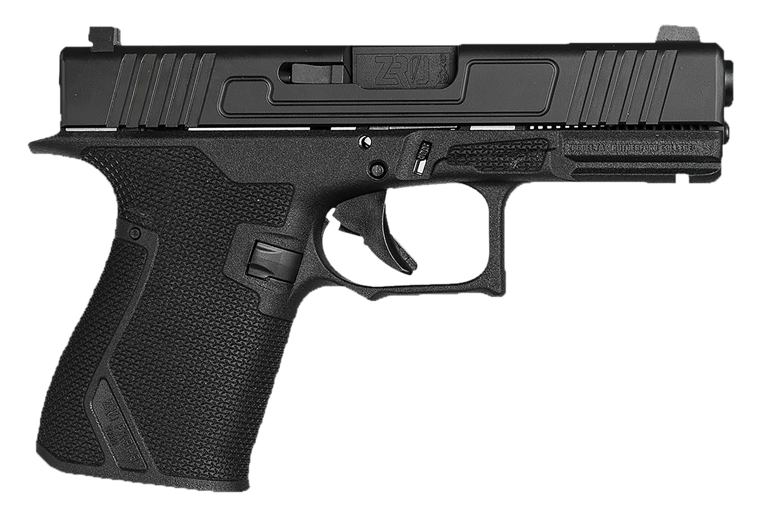 ZRO Delta 755000329990 FKS-9 Standard 9mm Luger 15+1 4" Black Nitride Match Grade Barrel, Black Nitride Serrated Slide, Polymer Frame w/Accessory Rail, Black Polymer Grip