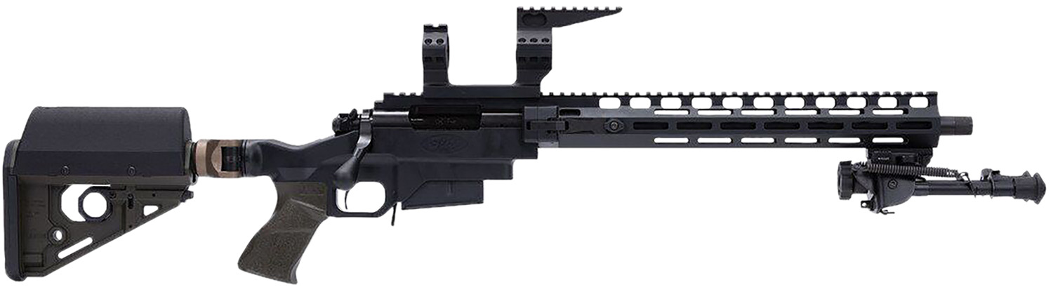 Larue Tactical LTBCSIETE308W OD Green 308 Win 5+1 Match Grade Threaded Barrel, 15" M-LOK Handguard, Black Picatinny Rail Receiver, Adj RAT OD Green Stock, A-PEG OD Green Grip, Briefcase, Bipod