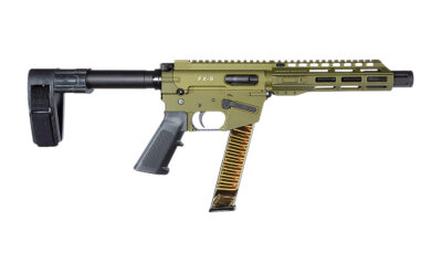 FREEDOM ORDNANCE FX9P8SBM-ODG FX9  9mm Luger 32+1 8" Black Nitride Barrel, M-LOK Handguard, OD Green Aluminum Receiver w/Picatinny Rail, OD Green Polymer SB Mini Brace, Black AR15 Grip