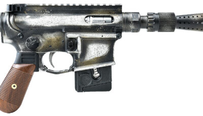 Battle Arms Development BAD-SOLO-BLASTER Solo Blaster  22 LR 10+1 5.38" Silver Optic Ready Slide, 3-Tone Battle Worn Frame, Wood Grip, Custom Muzzle Device