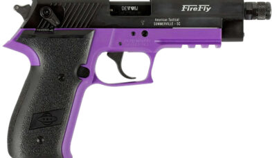 GSG GERG2213TFFLA FireFly 22 LR 13+1 4.90" Black Threaded Barrel, Aluminum Serrated Slide, Purple Aluminum Frame w/Picatinny Rail, Textured Grip