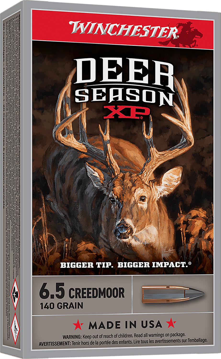 Winchester Ammo X65DS2 Deer Season XP 6.5Creedmoor 140gr 20 Per Box/10 Case