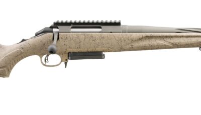 Ruger 46997 American II Ranch 243 Win 3+1 16.10" Cobalt Cerakote Spiral Threaded Barrel & Alloy Steel Receiver w/Picatinny Rail, Flat Dark Earth Splatter Fixed Synthetic Stock