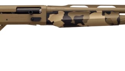 T R Imports A22026OS1 Alpha 2  20 Gauge 3" 4+1 26" Flat Dark Earth Cerakote Vent Rib Barrel & Receiver, Fixed Old School Camo Synthetic Stock
