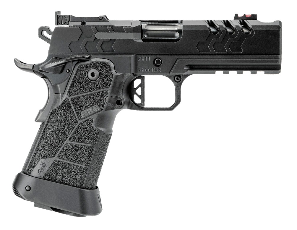 Kimber Mfg, Inc 3500073 2K11 Pro Compact 9mm Luger 19+1 4.25" Black DLC Stainless Steel Compensated Barrel & Lightening Cut/Optic Ready/Serrated Slide, Black Stainless Steel Frame w/Beavertail & Picat