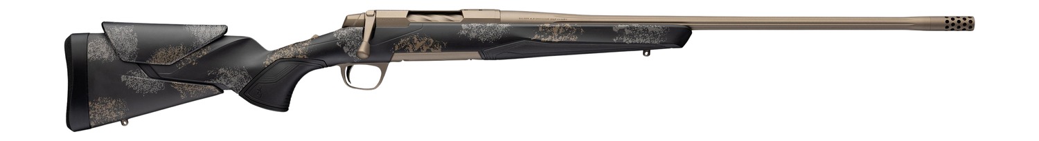 Browning 036142298 X-Bolt 2 Speed HD Full Size 7mm PRC 3+1 24" Smoked Bronze Cerakote Fluted Threaded Barrel, Smoked Bronze Cerakote Steel Drilled & Tapped Receiver, Bronze/Gray Camo w/Black Overmold