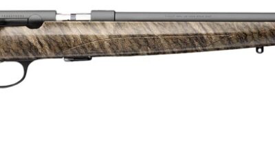 Browning 025259270 T-Bolt Target/Varmint SR 17 HMR 10+1 22" Matte Blued Threaded Barrel, Blue Polished Steel Drilled & Tapped Receiver, Mossy Oak Bottomland Monte Carlo Synthetic Stock, Right Hand