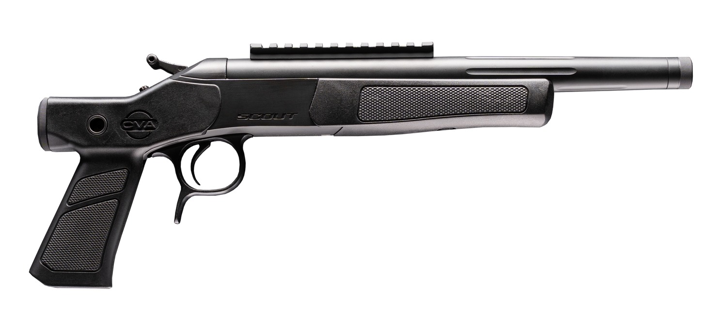 CVA CP802 Scout XP 300 Blackout 1rd 11.50" Matte Stainless Steel Fluted Threaded Barrel, Picatinny Rail, Graphite Black XP Pistol Grip