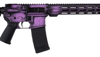 Shark Coast Tactical 300-133-1000-25 Valkyrie 5.56 NATO 30+1 16" Black Melonite Threaded Barrel, Distressed Purple Cerakote w/Norse Engraving Aluminum Receiver w/Picatinny Rail, M-LOK Handguard, Magpu