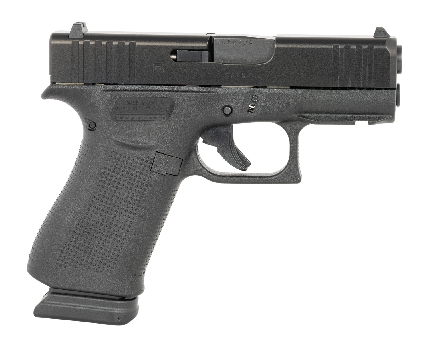 Glock PX4350203FR G43X 9mm Luger 15+1 3.41" Black GMB Barrel, Black Steel Serrated w/Optic Slide, Black Polymer Frame w/Accessory Rail, Ambidextrous