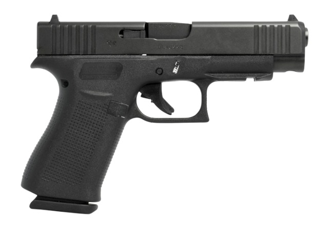 Glock PA4850203FR G48 Slim Compact 9mm Luger 15+1 4.17" Black GMB Barrel, Black nDLC Optic Ready/Serrated Steel Slide, Black Polymer Frame w/Beavertail & Front Rail, Black Textured Polymer Grip, Righ