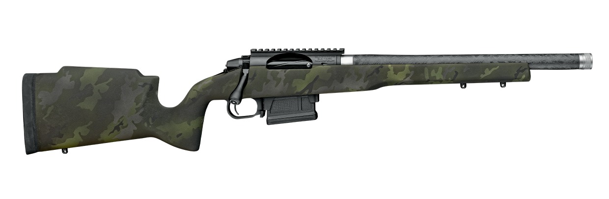 Proof Research 151396 Elevation MTR 2.0 6.5 PRC 3+1 20" Carbon Fiber Match Grade Threaded Barrel, Black Receiver w/Picatinny Rail, Midnight Camo Proof Fixed Carbon Fiber Stock, Right Hand