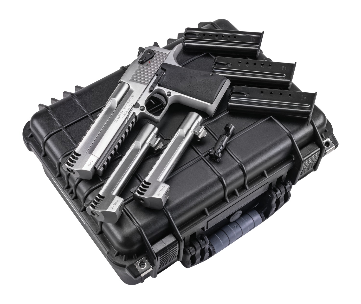 Magnum Research DEXIX6SRMB Desert Eagle Mark XIX Component System Full Size 9+1 357 Mag/8+1 44 Mag/7+1 50 AE 6" Integral Muzzle Brake/Picatinny Rail Stainless Steel Barrel, Serrated Slide, Frame w/Be
