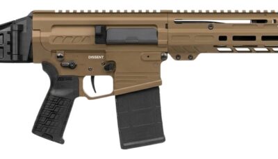 CMMG 33A380C-CT Dissent Mk3 8.6 Blackout 20+1 12.50" Black Nitride Threaded Barrel, Coyote Tan Cerakote Aluminum Receiver w/Picatinny Rail, M-LOK Handguard, Black Polymer SB Tactical Folding Brace, CM